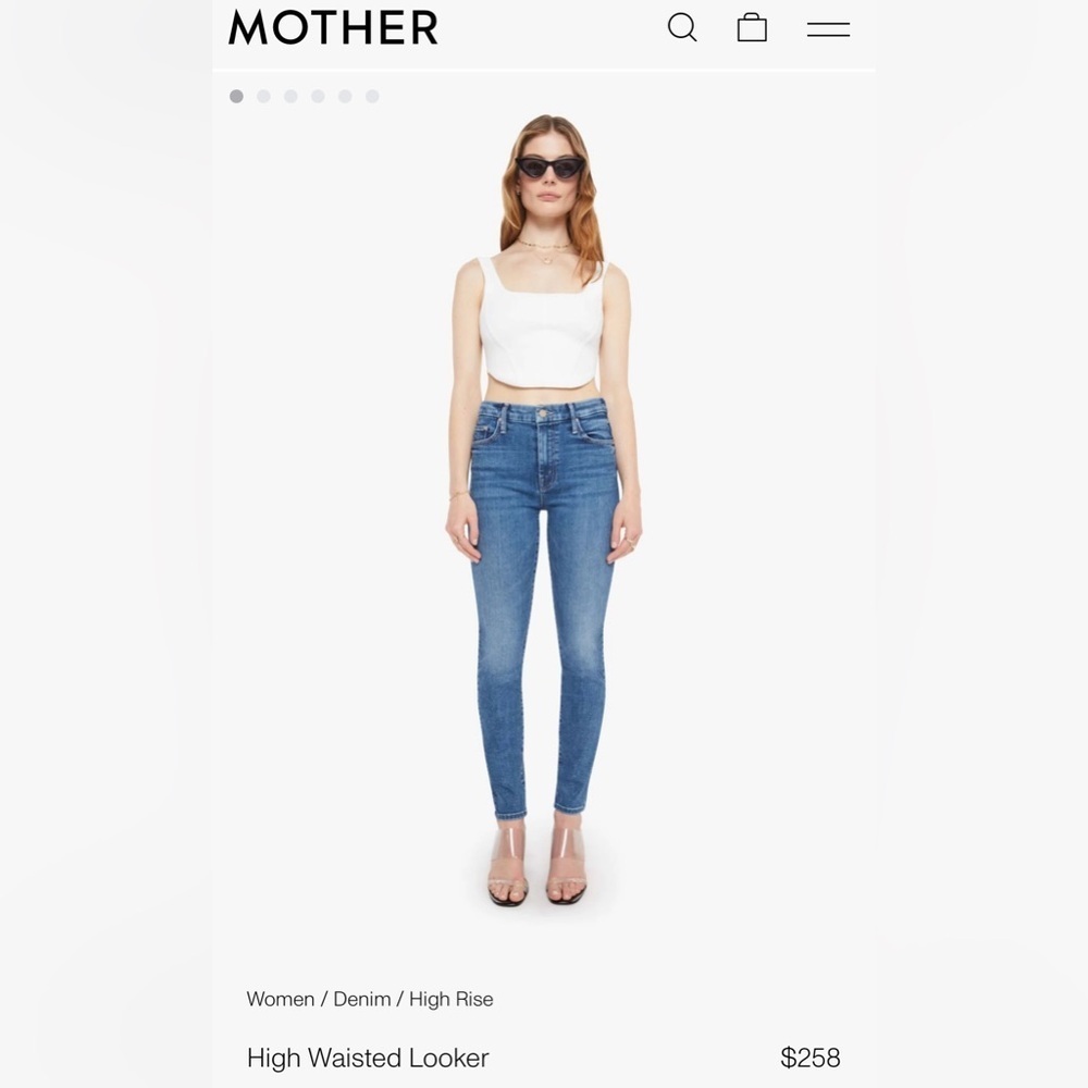 MOTHER Womens High Waisted Looker “Rough It Up” Jeans - Size 26 - Picture 3 of 6